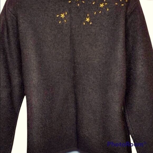 Vintage Wool Sweater Cardigan Black Talbots Christmas Angels Size Small - Picture 4 of 10